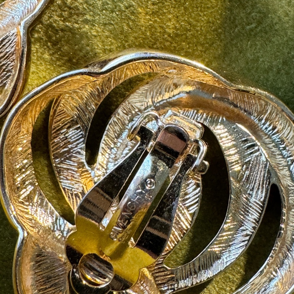 Givenchy Gold Tone Swirl Clip on Earrings - Picture 5 of 6